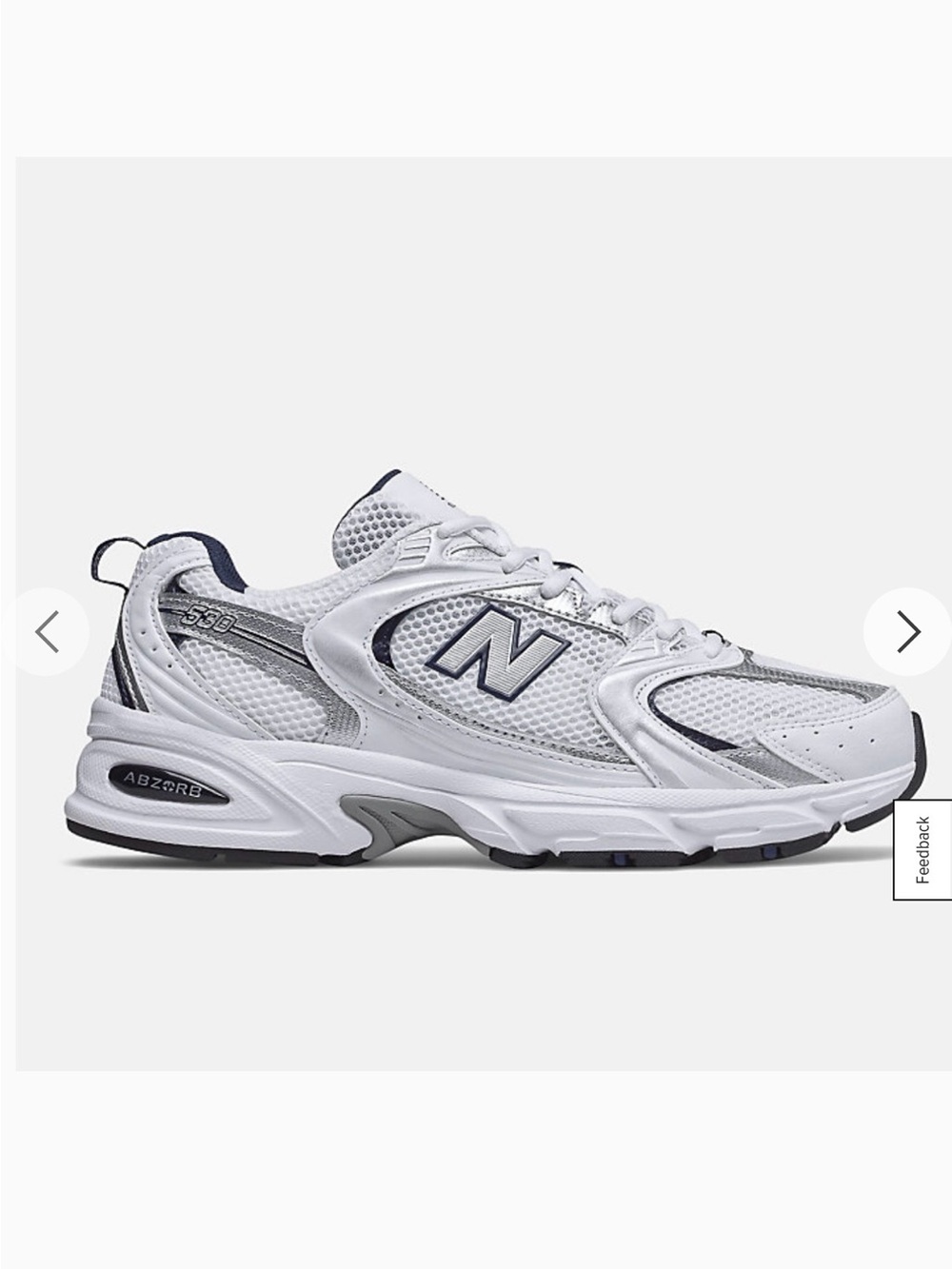 New Balance Men's 530 Classic Running Shoe - White/Grey